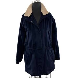 $5K LORO PIANA Icer Navy Blue Jacket Cashmere Coat Storm Quilt Lined Zip Snap 44